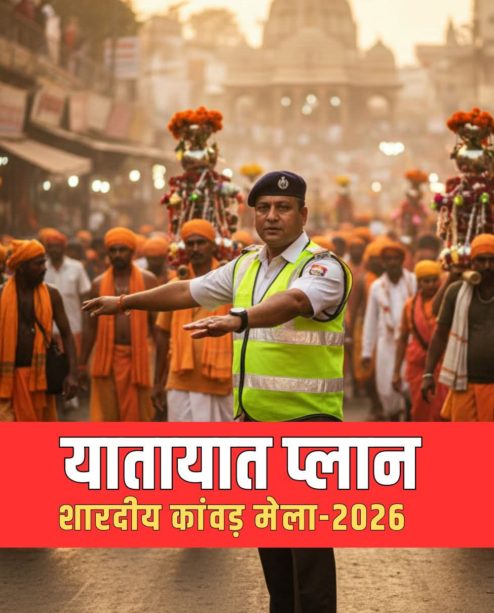 शारदीय कांवड मेला 2026 का यातायात रूट डायवर्जन प्लानः-